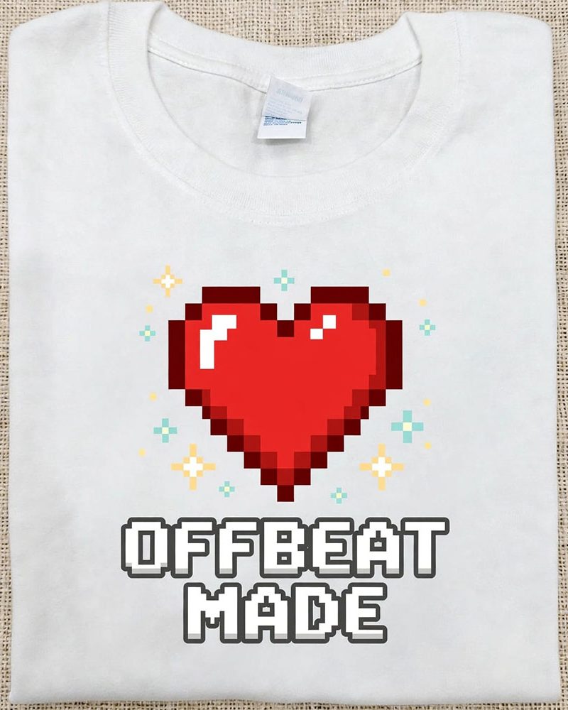 OFFBEAT Tee Pixel Heart